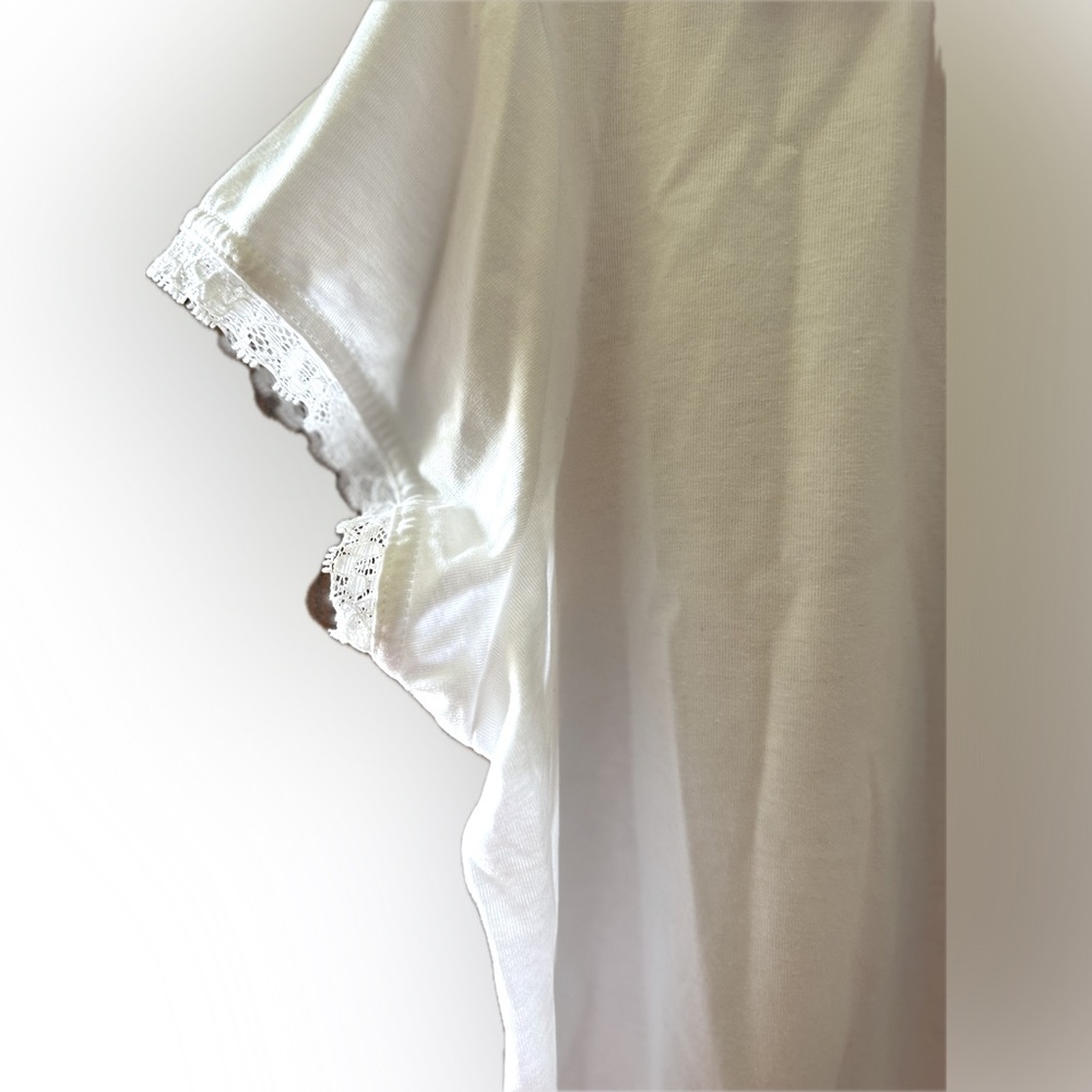 Girls White Lace Trim Shirt - Simply Styled | Size 20.5 - Picture 2 of 8